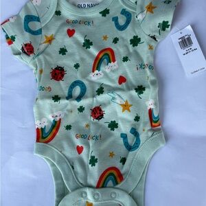 Old Navy Mint Green Good Luck Baby Bodysuit